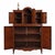 The upper section features a central arched cabinet door flanked by a pair of paneled doors, all enclosed within molded...