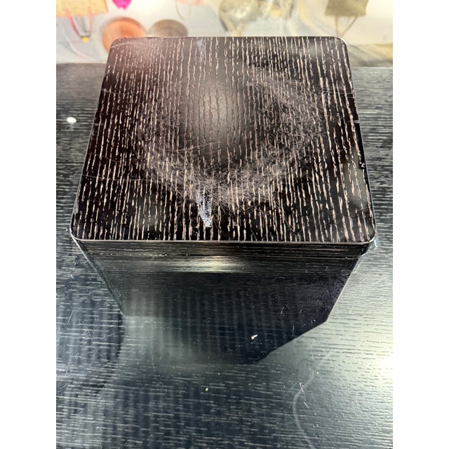 1980s 1980s Postmodern Ebonized Wood & Glass Tiered Geometric Coffee Table For Sale - Image 5 of 8