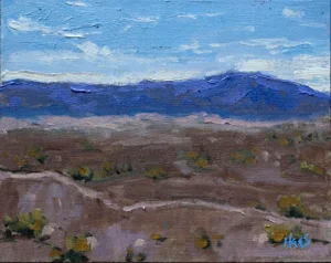 Southwestern Nevada Desertscape (Minimalist Oil Landscape)