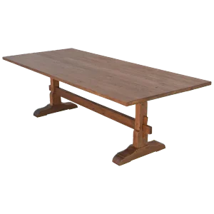 Collapsible Trestle Table in Vintage Pine, Custom Made