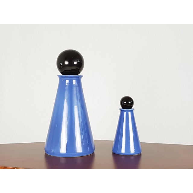 Glazed Ceramic Decorative Bottles by L. Boscolo for Forma & Luce, 1980s, Set of 4 For Sale - Image 6 of 16
