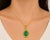 Victorian Late 19th Century 18K Yellow Gold Etruscan Intaglio Onyx Green Agate Pendant Slide For Sale - Image 3 of 3