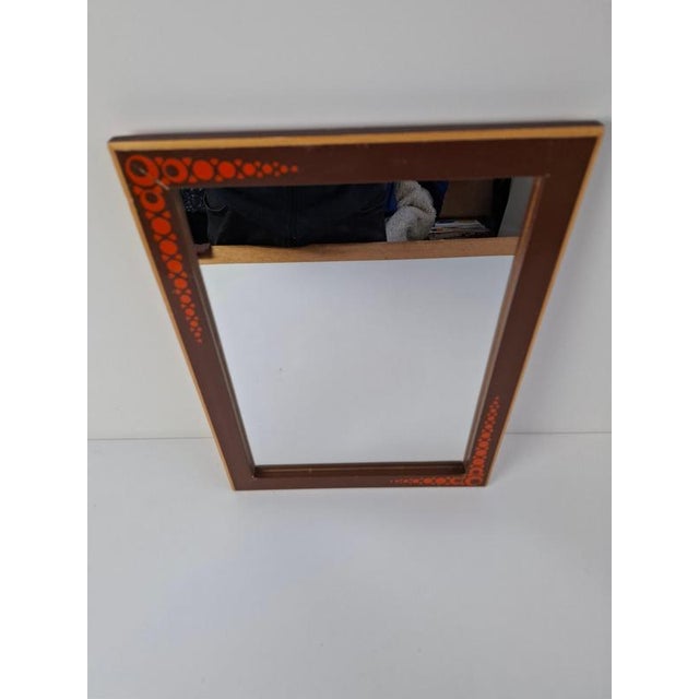 Mid-Century Czechoslovak Wooden Mirror with Graphic Frame Detail, 1960s For Sale - Image 9 of 15