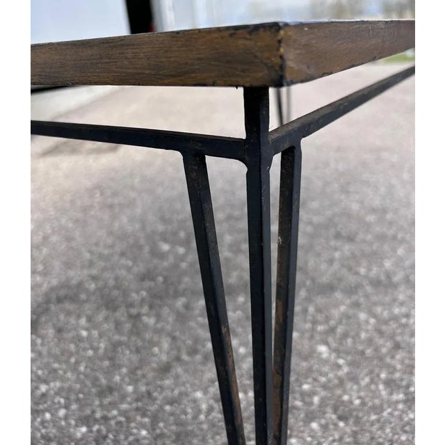 Opaline Table with Wrought Iron Base For Sale - Image 7 of 9