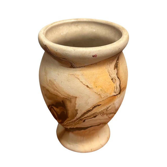 Vintage Nemadji Pottery Swirl Vase, Marbled Earth Tone Ceramic, Native American Style, Usa For Sale - Image 4 of 5