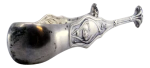 Sugar Tongs in Embossed Silver with Floral Motifs