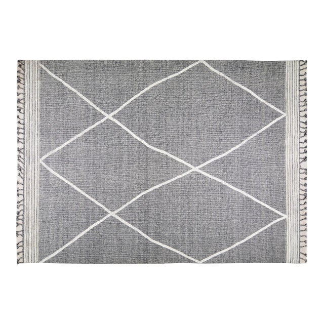 1990s Moroccan Hand Knotted Beni Ourain Rug With Organic Wool and Soft Texture,12'X15' For Sale