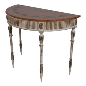 Ej Victor Inlaid Top French Louis XVI Console Table