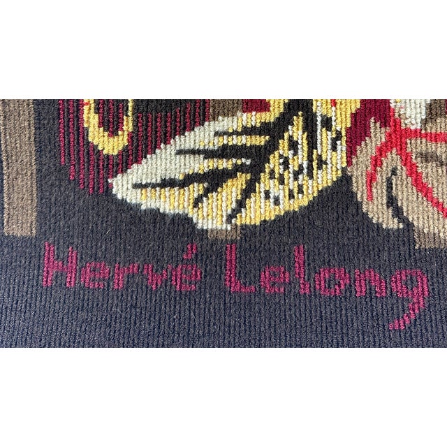 1960s French Textile Art Woven Wool Tapestry by Hervé Lelong, 1960 For Sale - Image 5 of 7