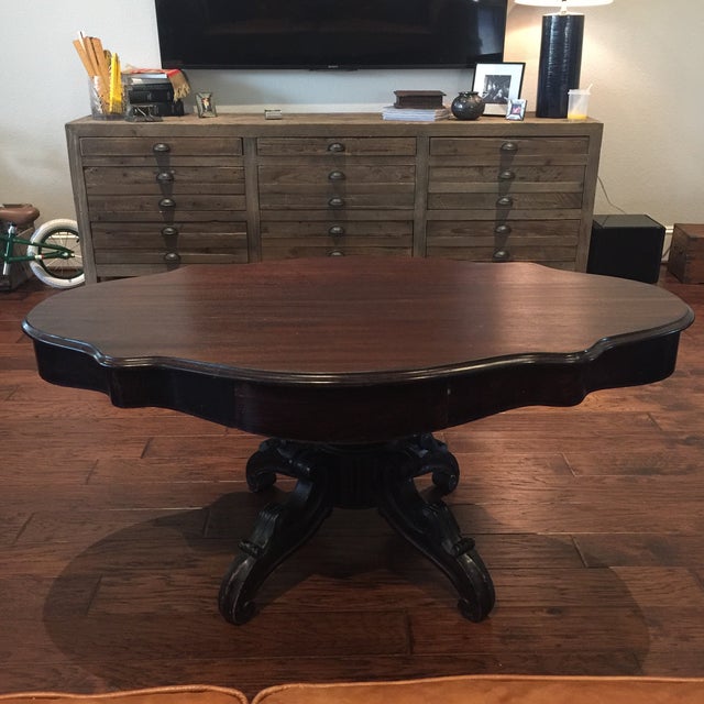 Victorian Wood Oval Coffee Table | Chairish