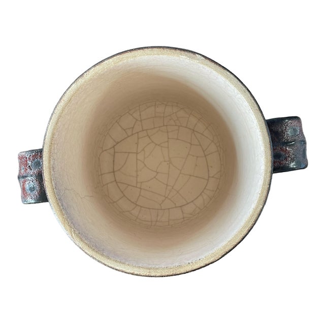 1960s Signed Jean Austruy Brutalist Lava Glaze Covered Jar, Vallauris, C. 1960 For Sale - Image 5 of 7
