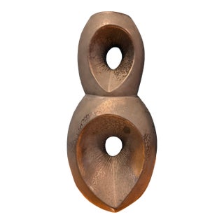 Studio a Home Handcrafted Portuguese Ceramic Totem Sculpture - Reactive Bronze Glaze For Sale