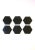 A great set of six (6) Italian jet-black marble stone hexagon cocktail or drinks coasters, with holder, in the Modern...