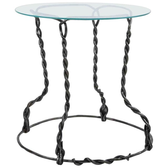 Vintage Champagne Cork Shaped Table in Wrought Iron, Italy, 1980s For Sale - Image 6 of 6