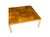 Vintage 1970s Burl Wood & Brass Coffee Table | Hollywood Regency Milo Baughman Style | Parquet Burl Cocktail Table For Sale - Image 12 of 16