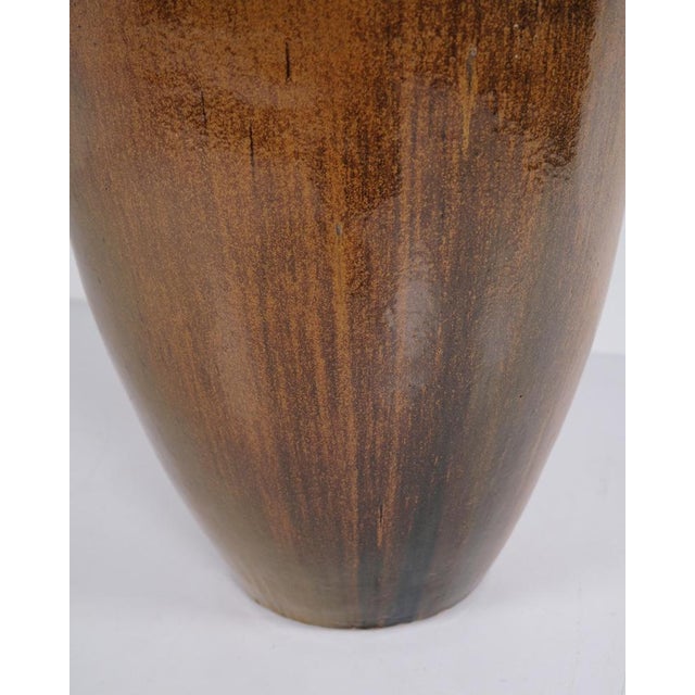 Ceramic Floor Vase with Brown Glaze For Sale - Image 5 of 10