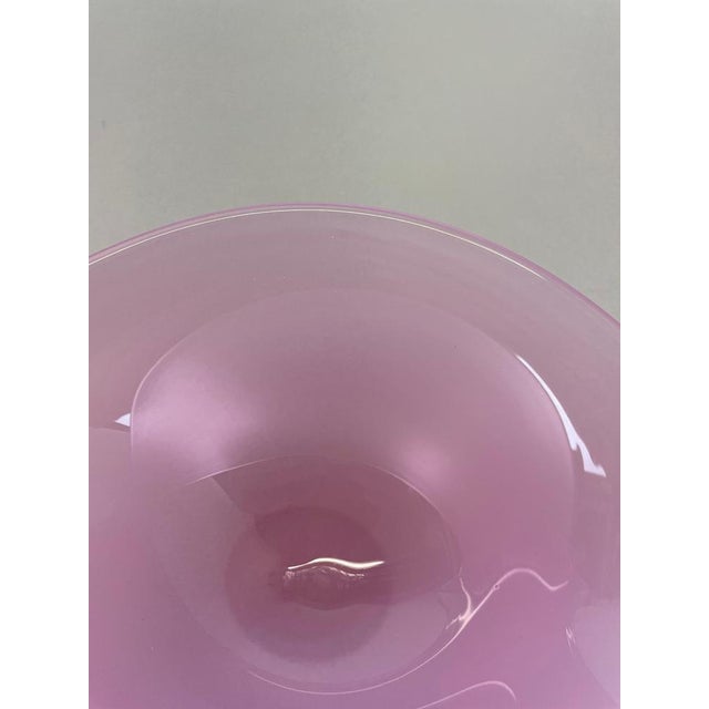 Large Italian Shell Bowl in Pink Opaline Murano Glass, 1970s For Sale - Image 6 of 18