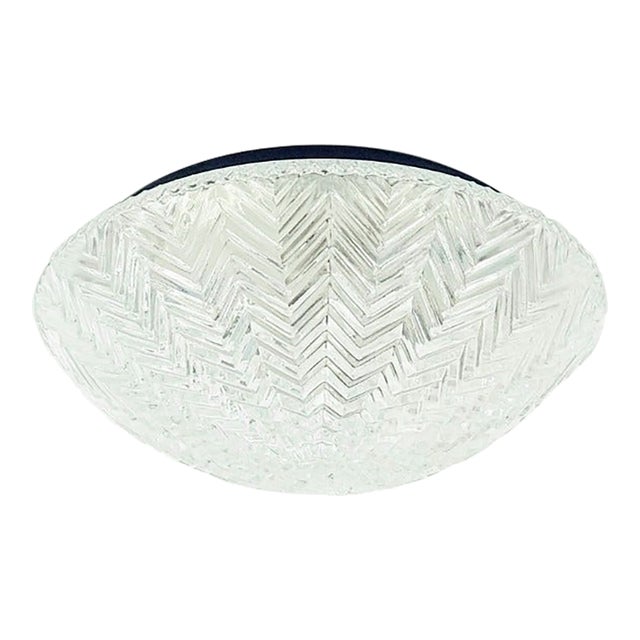 Mid Century Geometric Glass Flush Mount or Wall Light/Sconce From Limburg, Germany, 1970s For Sale