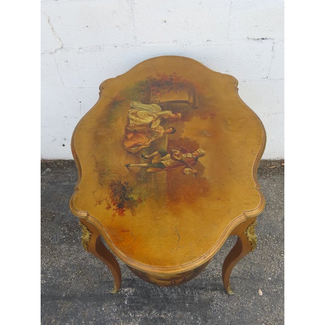 Late 1800s French Hand Painted Large Center Table 6244 For Sale In Miami - Image 6 of 16