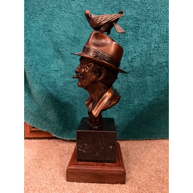 1980s "Perch" George Lundeen Bronze Bust For Sale - Image 5 of 8
