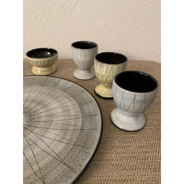 Mid-Century Modern Vintage Burkart Handarbeit Kreuzlingen Ceramic Egg Server- 8 Pieces For Sale In Los Angeles - Image 6 of 10