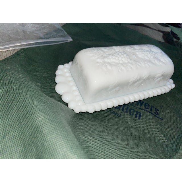 Off-white Vintage 1960’s Westmorland Glass Co. Milk Glass Covered Butter Dish, Unmarked For Sale - Image 8 of 8