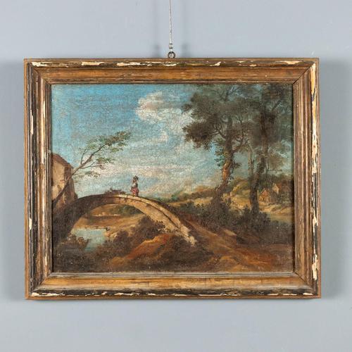 Landscape with Bridge, Oil on Canvas, Framed For Sale - Image 11 of 11