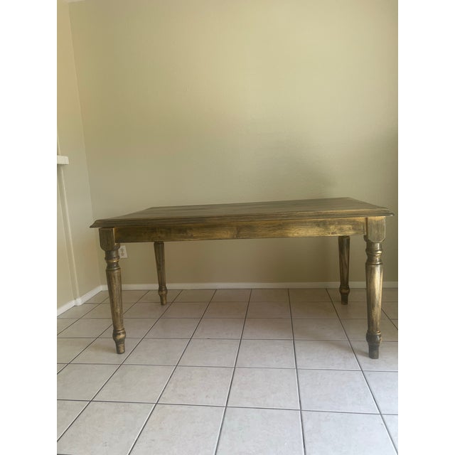 Stone Gray Hand-Refinished Solid Wood Farmhouse Table - Timeless Rustic Charm For Sale - Image 8 of 11