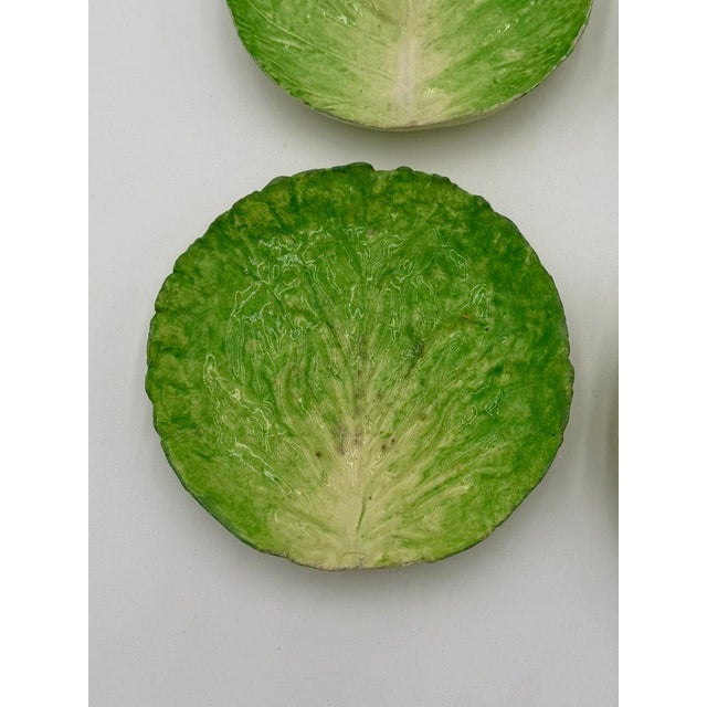 Late 19th Century Eb Napoli Italian Majolica Lettuceware Plates - Set of Four For Sale - Image 4 of 16