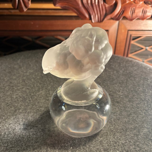 Cristal Sevres (France) frosted glass paperweight of a cute little baby chick.