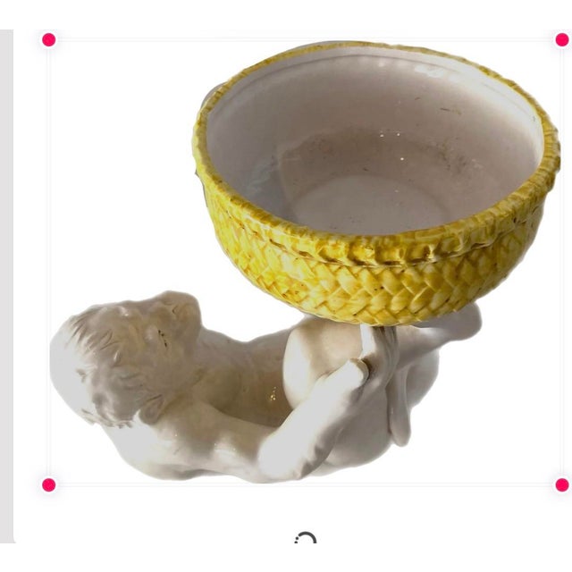 Vintage Italian Made Porcelain Monkey/Bowl Centerpiece For Sale - Image 9 of 10