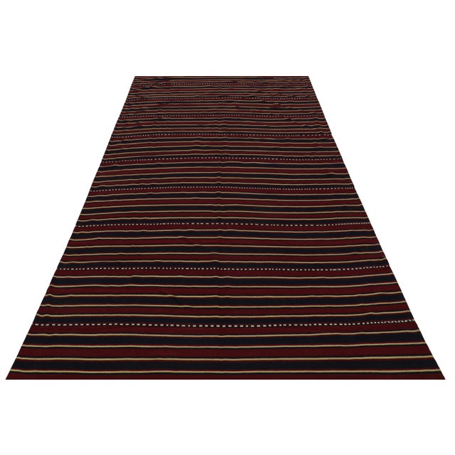 Tribal 1950s Vintage Afghani Tribal Kilim Rug With Horizontal Stripes - 2'11''x10' For Sale - Image 3 of 7