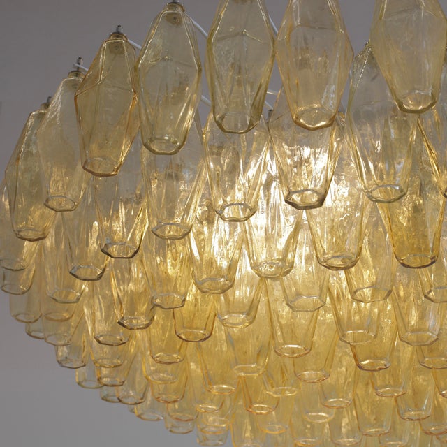 Large Round Polyhedron Glass Pendant Light by Carlo Scarpa for Vetri Murano, 1990s For Sale - Image 3 of 9
