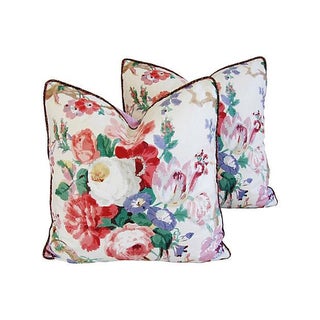 Designer Lee Jofa Bryanston Floral Pillows - Pair For Sale