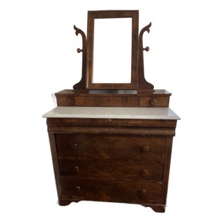 American Empire Style Dressing Chest (Dresser With Mirror) For Sale