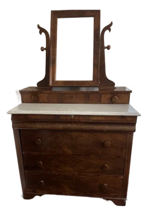 American Empire Style Dressing Chest (Dresser With Mirror)