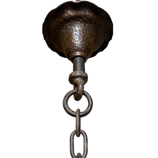 Early 20th Century Spanish Revival Gargoyle Chandelier in Bronze Original Patina For Sale - Image 12 of 12