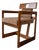 “Cuiaba” Dining Chair With Armrests in Hardwood & Fabric, Sergio Rodrigues, 1970s For Sale