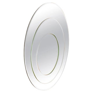 Circular Mirror with Bevelled Glass, 1970s For Sale