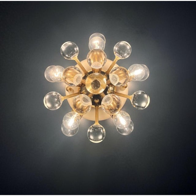 Murano Brass Sputnik Wall Sconces or Ceiling Lights, 1990s, Set of 2 For Sale - Image 4 of 12