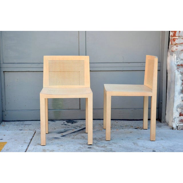 Contemporary 1980s Vintage Minimalistic Beechwood Side Chairs- A Pair For Sale - Image 3 of 7