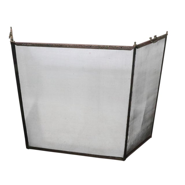 Black Vintage Folding Fireplace Screen Spark Guard C. 1920/30's For Sale - Image 8 of 12