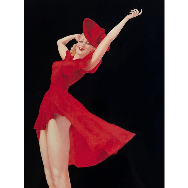 Mid-Century Modern Vintage 1941 “Varga Girl” by Alberto Vargas Pin-Up Lithographed Tin Tray by the Heirloom Tradition, Licensed September 1987 For Sale - Image 3 of 4