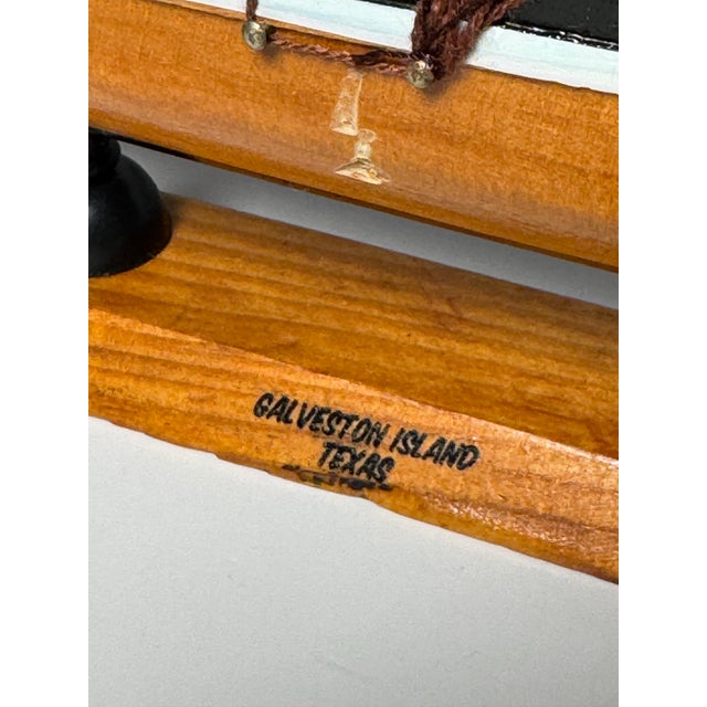 Vintage Americana Nautical Wooden Decorative Clipper Tall Ship Model, Black, White & Brown For Sale - Image 12 of 12