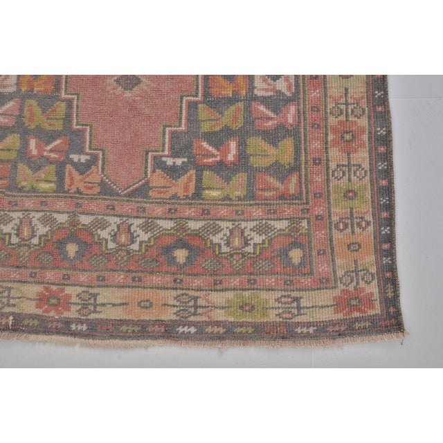 Handmade wool carpet in Turkish Anatolia , Vintage Oushak Rug,Turkish Vintage Anatolian Rug, Handmade wool Rug . One Of...