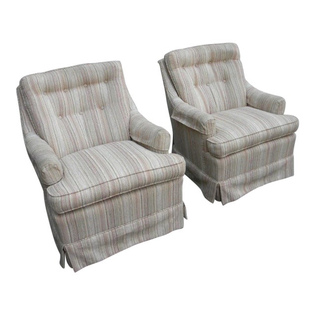 Mid-Century Modern Tufted Side Chairs - Pair For Sale