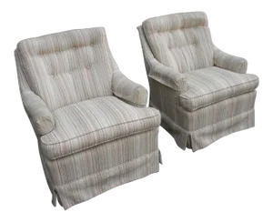 Mid-Century Modern Tufted Side Chairs - Pair