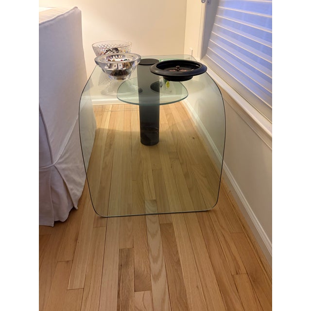 Pace Collection 1970s Post-Modern Two-Tier Waterfall Edge Glass Cocktail Table For Sale - Image 4 of 11