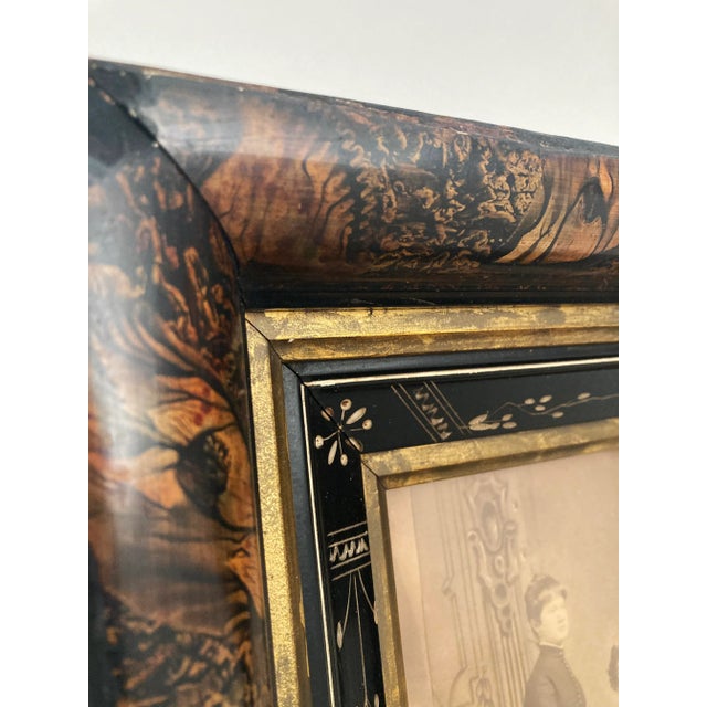 Early 19th Century Early 19th Century Family Portrait Photograph Print in Chinoiserie Etched Frame For Sale - Image 5 of 13