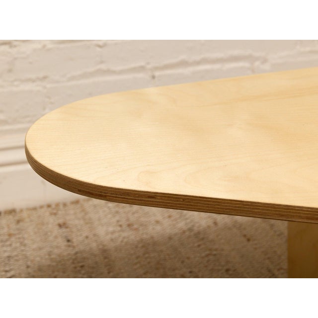 Wood Postmodern Style Sculptural Blonde Wood Coffee Table For Sale - Image 7 of 8